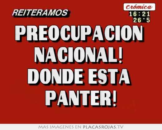 preocupaciÓn nacional! donde esta panter!