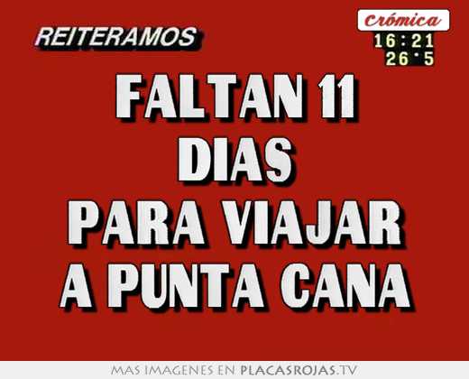faltan 11 dias para viajar a punta cana
