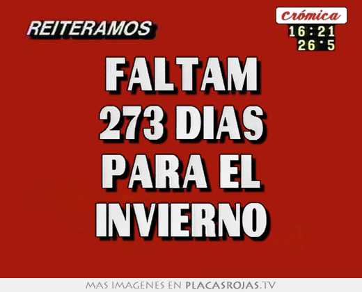 faltam 273 dias para el invierno
