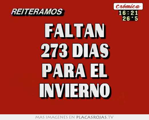 faltan 273 dias para el invierno