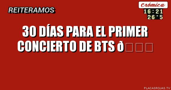 30 días para el primer concierto de bts
