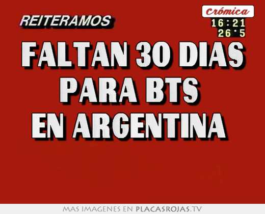 faltan 30 días para bts  en argentina