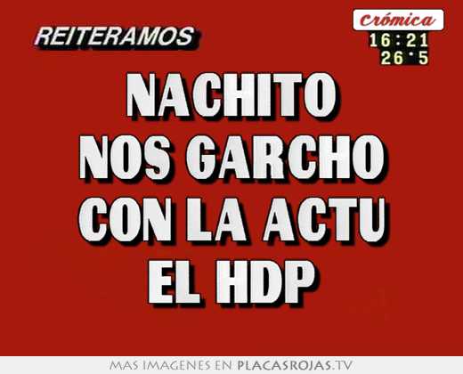 nachito nos garcho con la actu el hdp