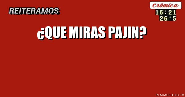 ¿que miras pajin?