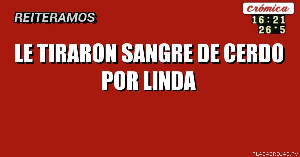 LE TIRARON SANGRE DE CERDO POR LINDA