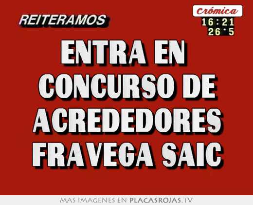 entra en concurso de acrededores fravega saic