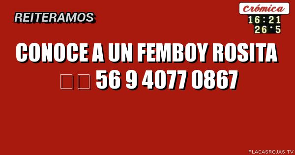 Conoce a un femboy rosita
➩➩ +56 9 4077 0867