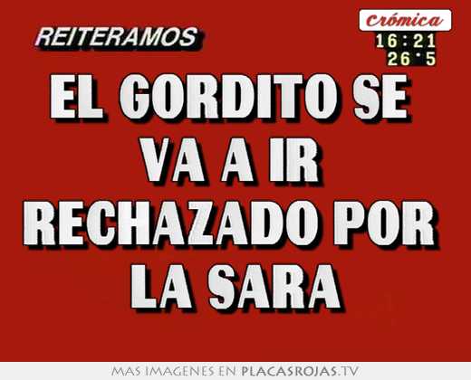 el gordito se va a ir rechazado por la sara