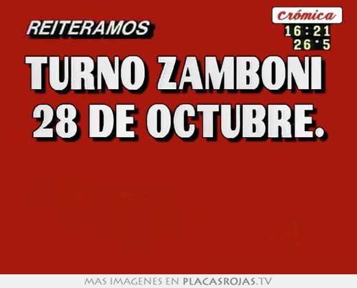 turno zamboni 28 de octubre.