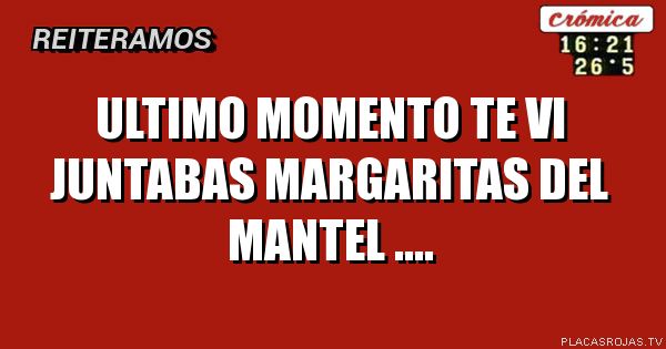 Ultimo momento
Te vi juntabas margaritas del mantel ….