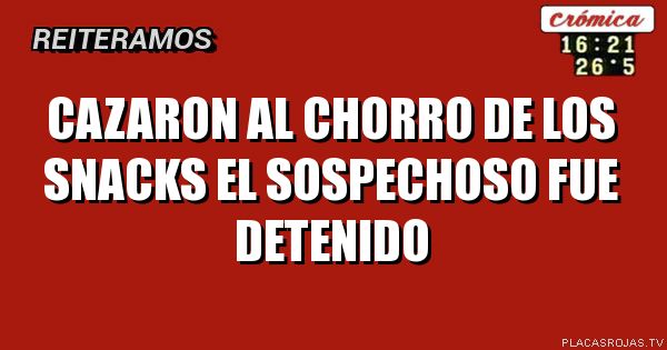 Cazaron al chorro de los snacks
El sospechoso fue detenido