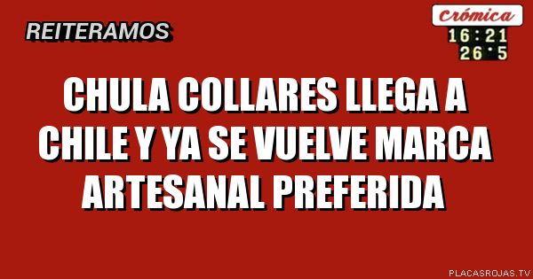 Chula collares llega a chile y ya se vuelve marca artesanal preferida