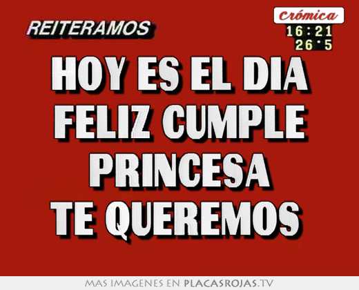 hoy es el dia feliz cumple princesa te queremos